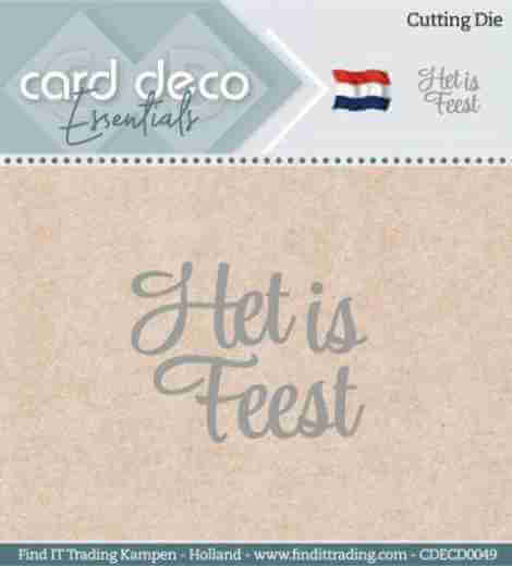 CDECD0049-card-deco-essentials-snijmal-tekst-het-is-feest